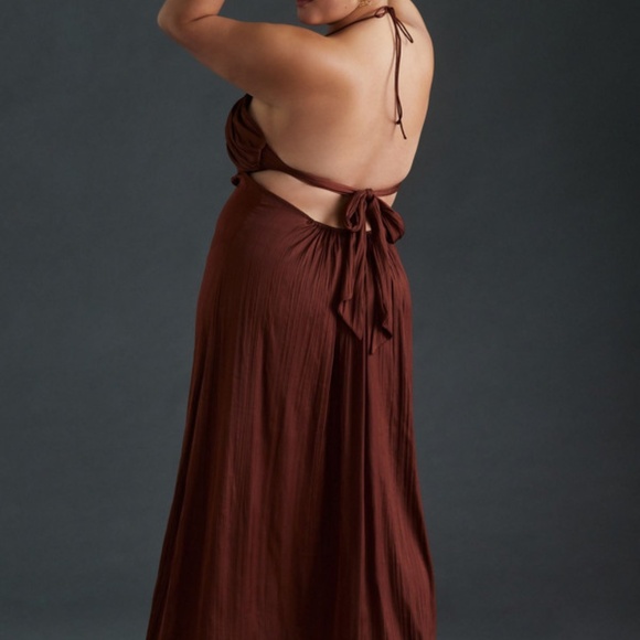 TIE-BACK HALTER MAXI DRESS XL Crimson - Picture 5 of 16